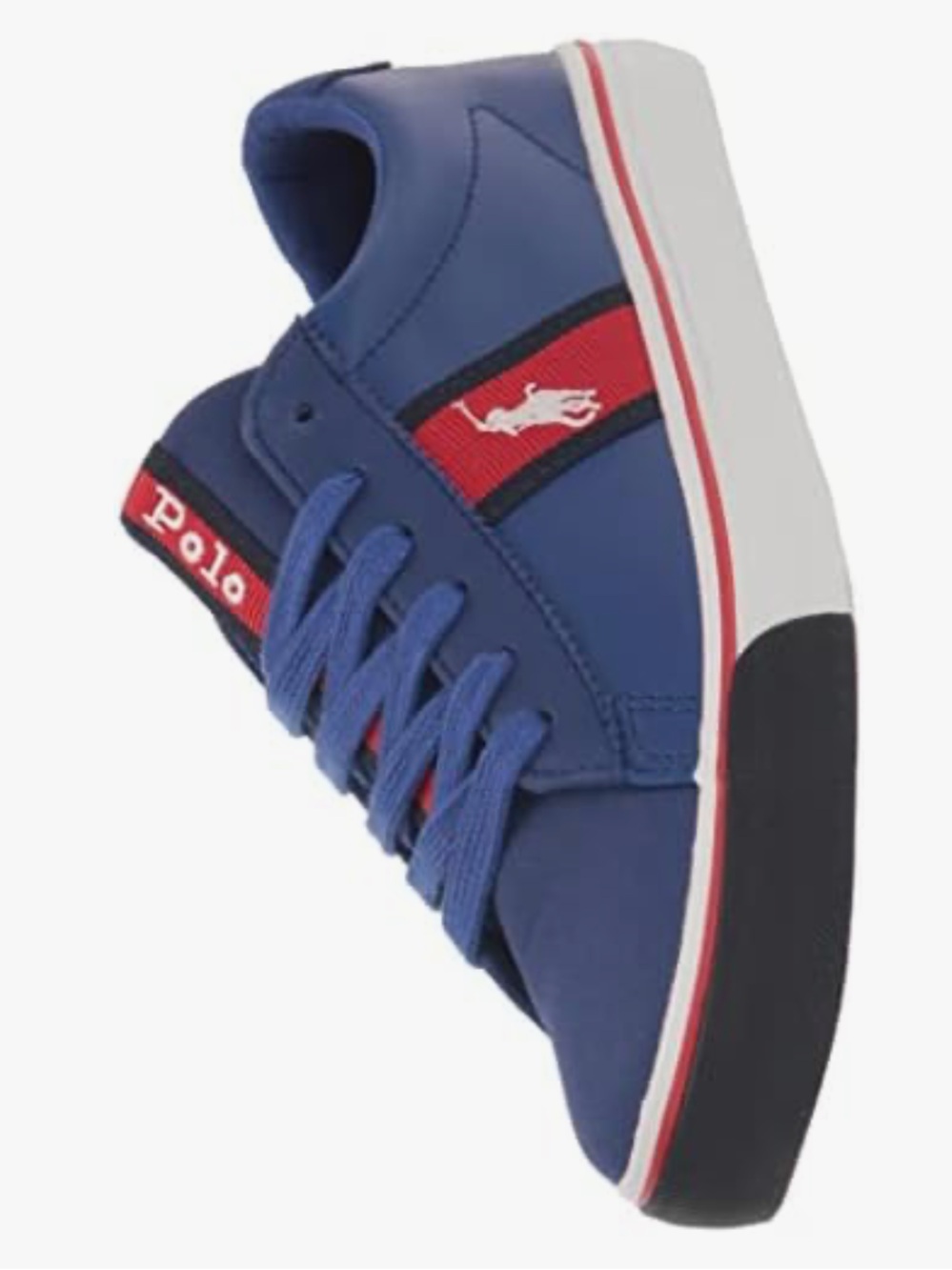Polo by Ralph Lauren Men’s Royal Blue Sneakers with Red and Black Accents
